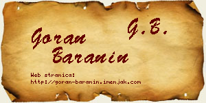 Goran Baranin vizit kartica